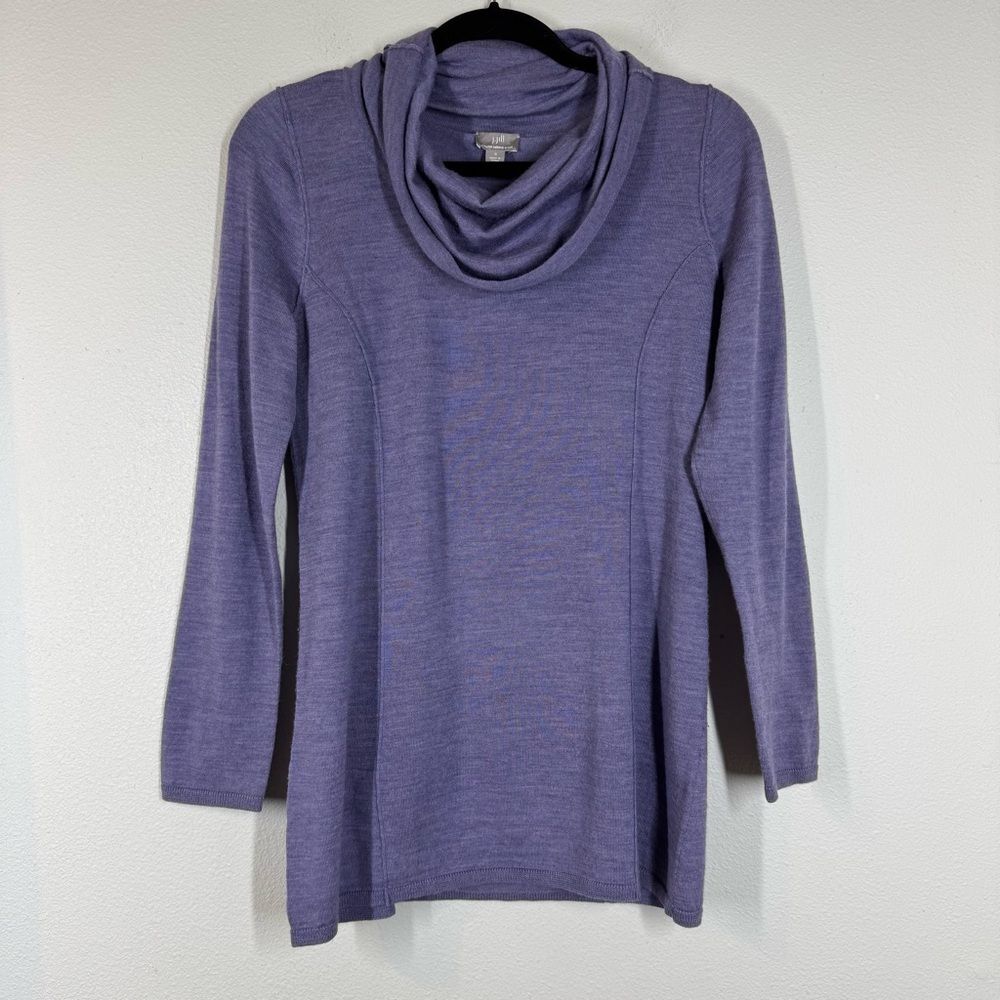 J Jill Italian Merino Wool Turtleneck Sweater Purple Long Sleeve Women’s Small